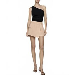 Mango Denim Skort Ecru Tan Small
